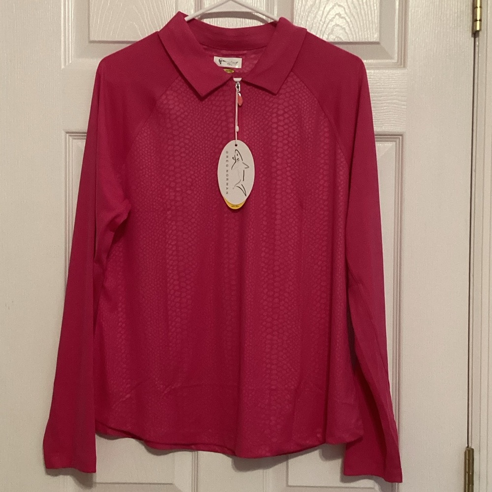 Greg Norman Collection Fuchsia 1/4 Zip Golf Pullover, Large